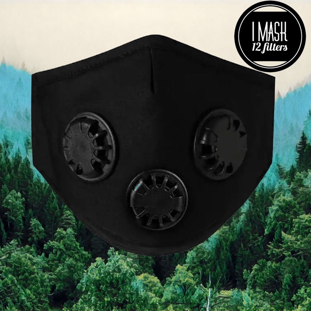 Black Mask With 3 Exhaust Valves